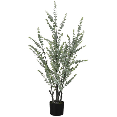 44" Tall Eucalyptus Tree - Real Touch Indoor Artificial Plant, Faux Greenery with Black Pot