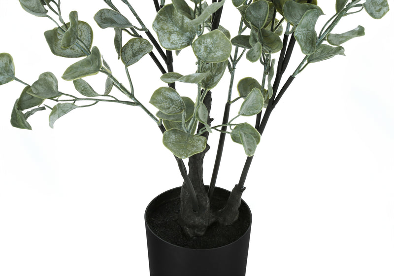 Eucalyptus Tree: 35" Faux Plant, Indoor Decor, Green Leaves, Black Pot