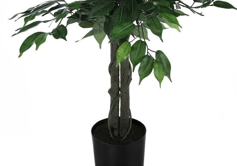 Faux Ficus Tree - 58" Tall Indoor Artificial Plant for Stylish Décor