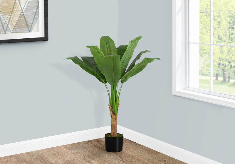 43" Tall Artificial Banana Tree - Real Touch Indoor Decorative Plant with Green Leaves
