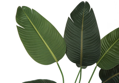 Arbre oiseau de paradis de 44 po de haut : fausse plante d'intérieur, feuilles vertes, pot noir