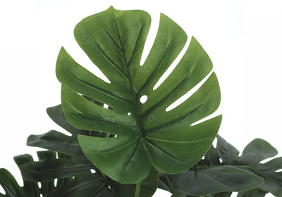 24" Tall Monstera Artificial Plant - Real Touch, Indoor Faux Greenery, Decorative Black Pot