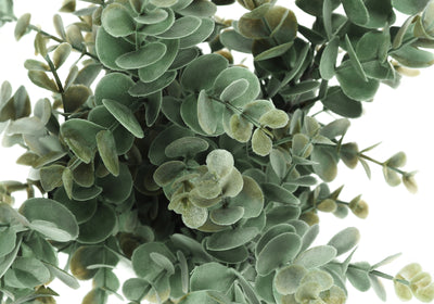 Ensemble de 2 plantes artificielles d’eucalyptus – 13" de haut, verdure intérieure, faux, pots blancs