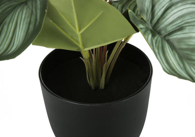 Faux Epipremnum Plant Set - 13" Tall, Indoor Decorative Greenery, Set of 2, Black Pots