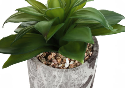 Set of 2 Faux Succulent Plants - 6" Tall Indoor Decorative Greenery with Grey Cement Pots