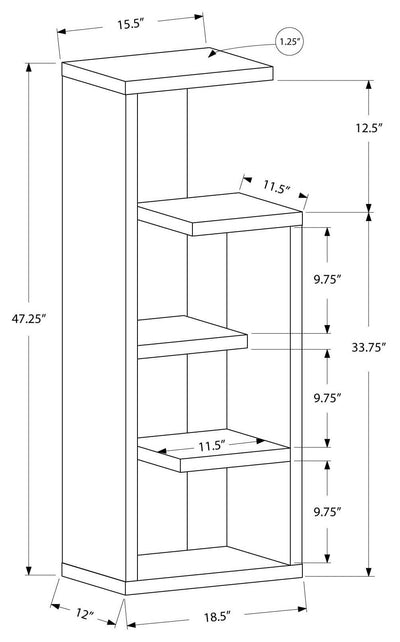 48"H Dark Taupe Accent Display Unit Bookcase - I 2467