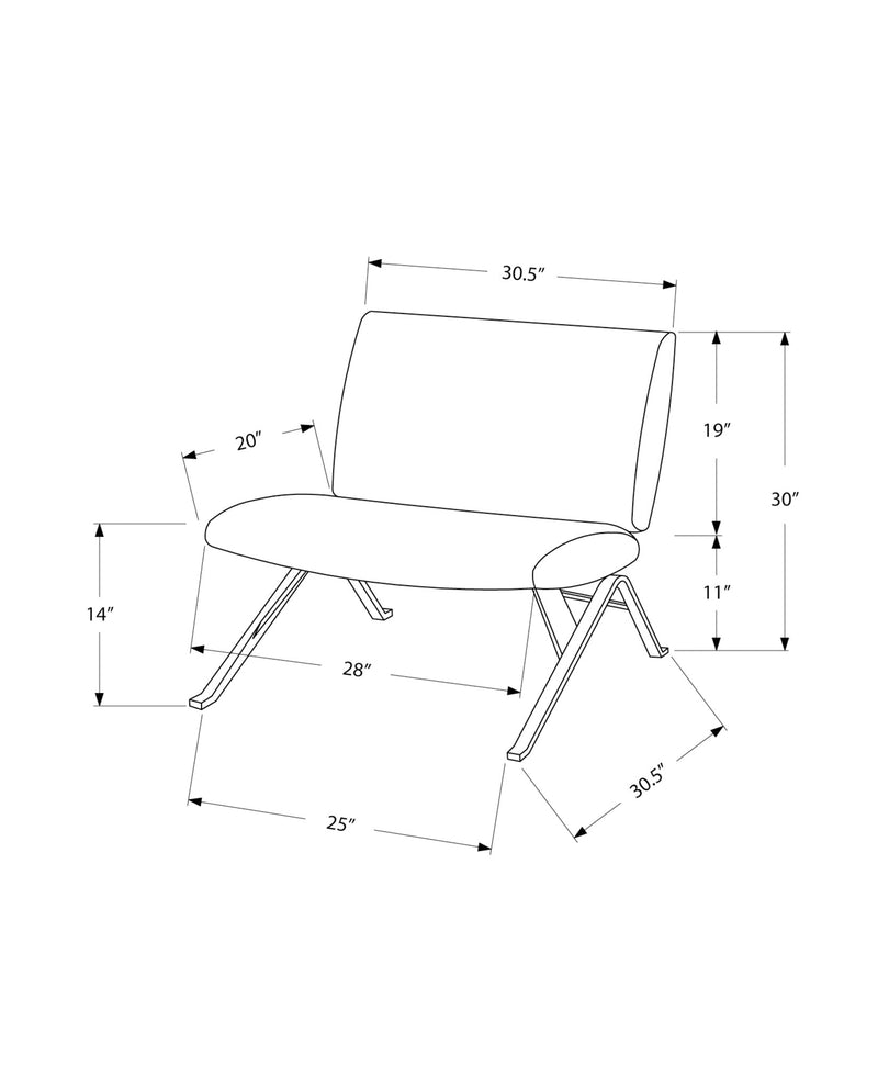 Accent Chair - Teal " Chevron " Fabric / Chrome Metal - I 8136