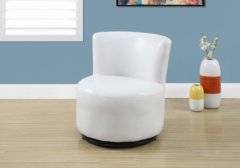 Juvenile Chair - Swivel / White Leather-Look - I 8153
