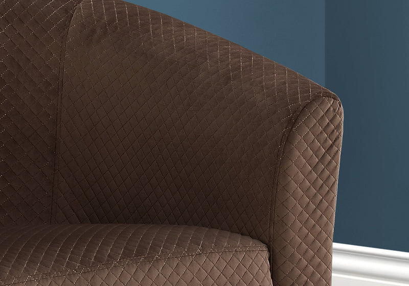 Accent Chair - 2Pcs Set / Dark Brown Quilted Fabric - I 8239