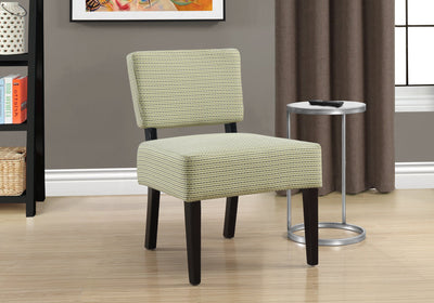 Accent Chair - Light / Dark Green Abstract Dot Fabric - I 8289