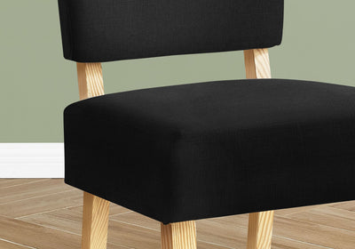 Accent Chair - Black Fabric / Natural Wood Legs - I 8297
