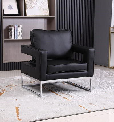 8-Bit Accent Chair In Black Leather - IF-6860