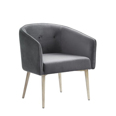 Grey velvet accent chair