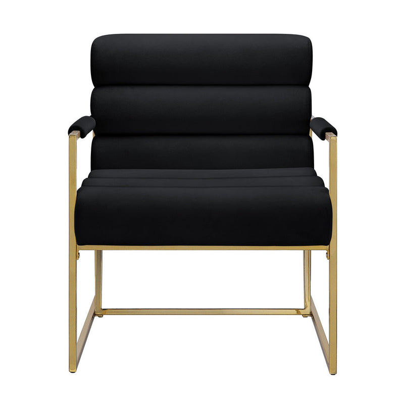 Juno Accent Chair Black Velvet/Gold - MA-1143G-BK
