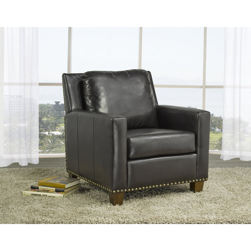Barrington Accent Chair with Brown Faux Leather - MA-434F1S