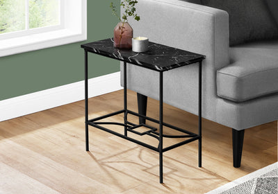 Accent Table - 22"H / Black Marble / Black Metal - I 2074
