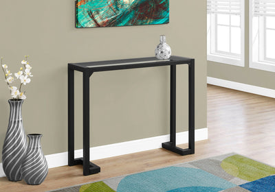 Accent Table - 42"L / Black / Tempered Glass Hall Console - I 2106