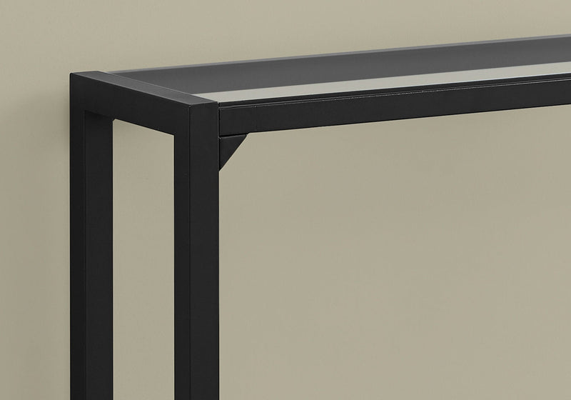Accent Table - 42"L / Black / Tempered Glass Hall Console - I 2106