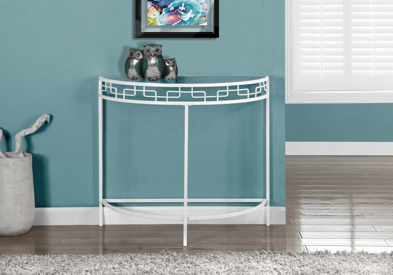 Accent Table - 36"L / White Metal Hall Console - I 2112