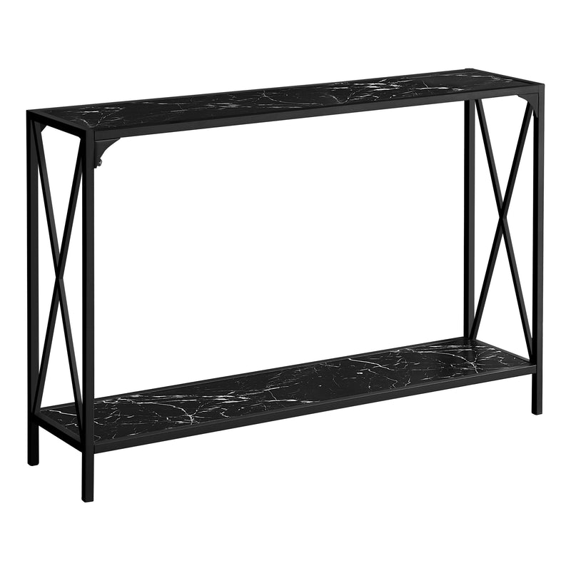 Accent Table - 48"L / Black Marble / Black Hall Console - I 2126