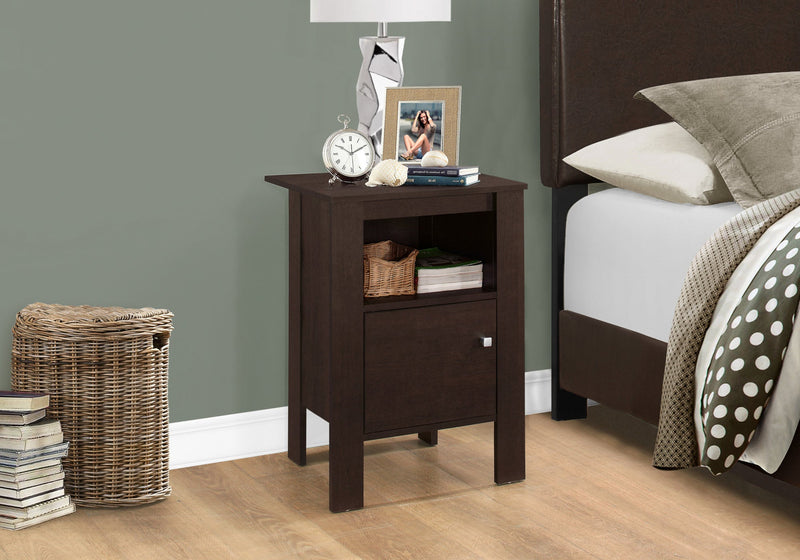Accent Table - Cappuccino Night Stand With Storage - I 2135