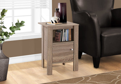 Accent Table - Dark Taupe Night Stand With Storage - I 2136