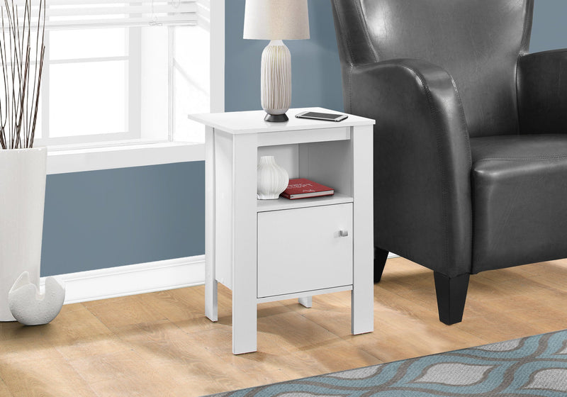 Accent Table - White Night Stand With Storage - I 2137