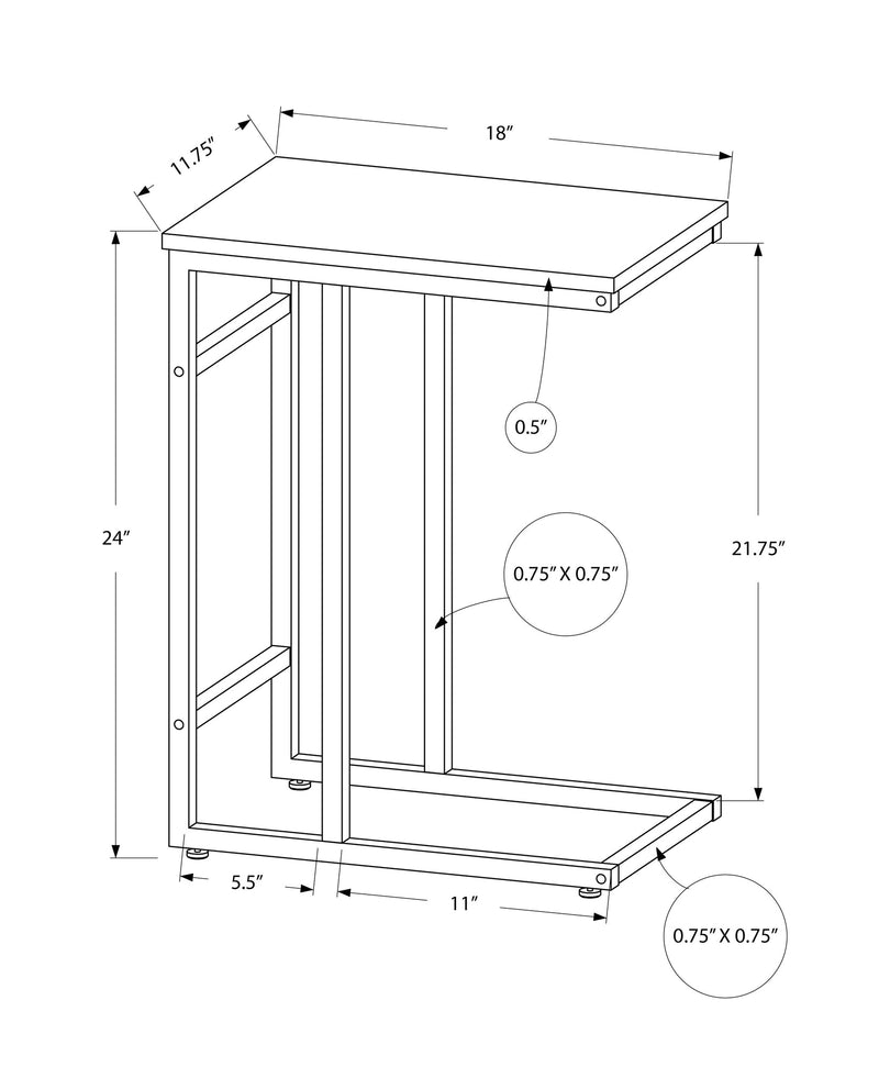 Accent Table - 24"H / Black / Black Metal - I 2170