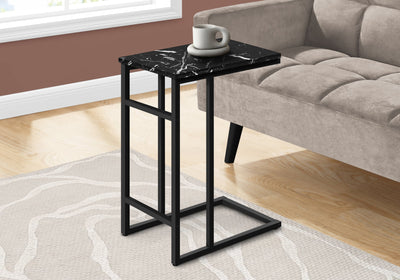 Accent Table - 24"H / Black Marble / Black Metal - I 2174