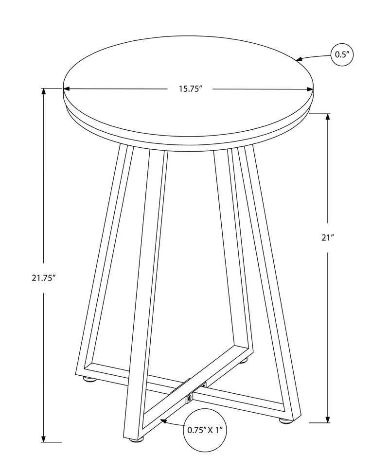 Accent Table - 22"H / White Marble / Black Metal - I 2178