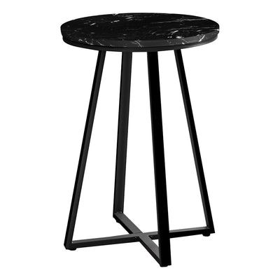 Accent Table - 22"H / Black Marble / Black Metal - I 2179