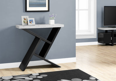 Accent Table - 36"L / Black / Cement-Look Hall Console - I 2406