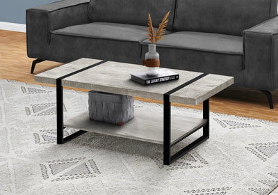 Coffee Table - Grey Reclaimed Wood-Look / Black Metal - I 2855