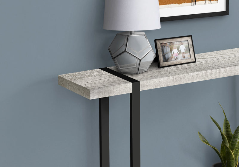 Accent Table - 48"L / Grey Reclaimed Wood-Look / Black - I 2856