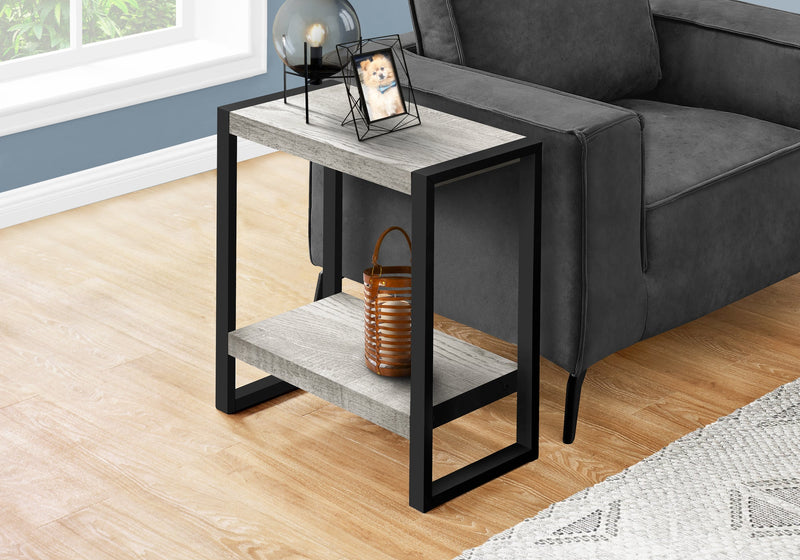 Accent Table - Grey Reclaimed Wood-Look / Black Metal - I 2857