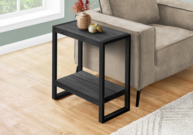 Accent Table - Black Reclaimed Wood-Look / Black Metal - I 2862