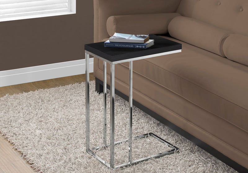 Accent Table - Cappuccino With Chrome Metal - I 3007
