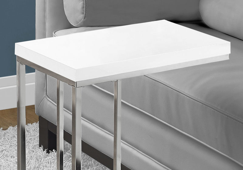 Accent Table - Glossy White With Chrome Metal - I 3008