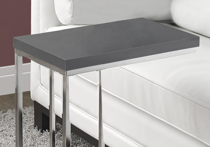 Accent Table - Glossy Grey With Chrome Metal - I 3030