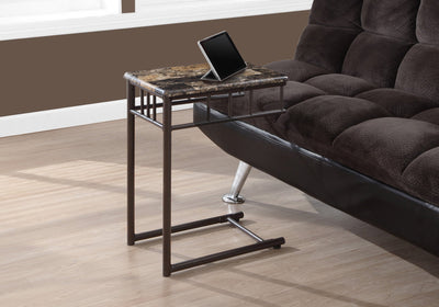 Accent Table - Cappuccino Marble / Bronze Metal - I 3043
