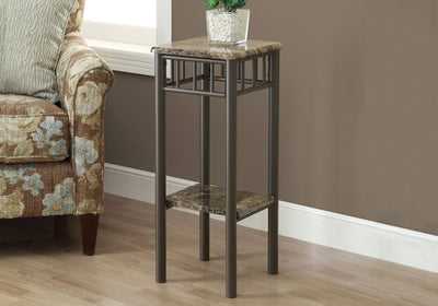 Accent Table - Cappuccino Marble / Bronze Metal - I 3044