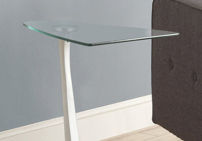 Accent Table - Glossy Black / Silver With Tempered Glass - I 3047