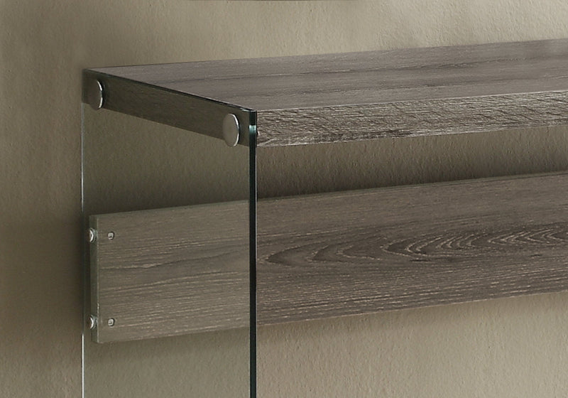 Accent Table - 44"L / Dark Taupe / Tempered Glass - I 3055