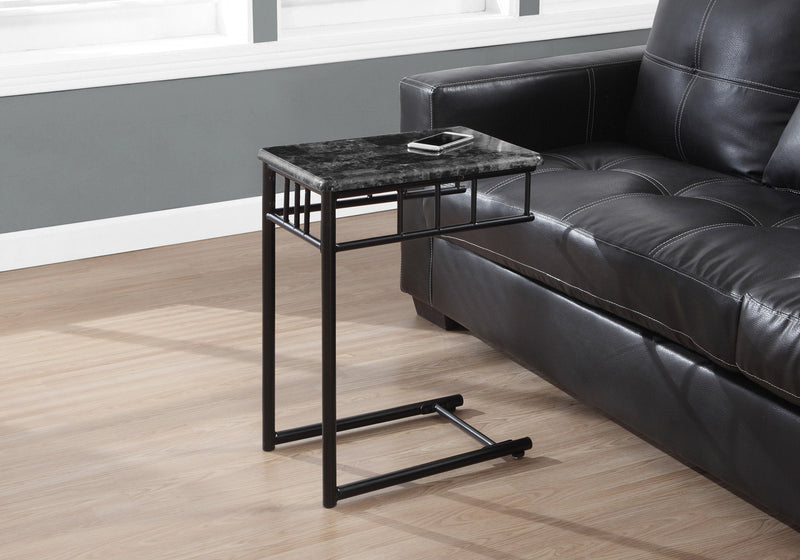 Accent Table - Grey Marble / Charcoal Metal - I 3063