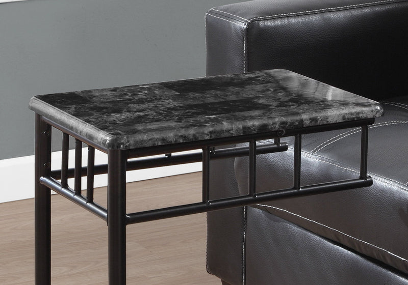 Accent Table - Grey Marble / Charcoal Metal - I 3063