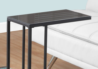 Accent Table - Black Metal / Black Tempered Glass - I 3087