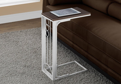 Accent Table - Cherry Top / Antique White Metal - I 3136