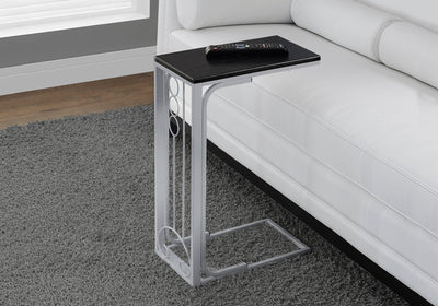 Accent Table - Black Top / Silver Metal - I 3137