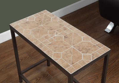 Accent Table - Terracotta Tile Top / Hammered Brown - I 3163