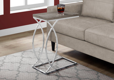 Accent Table - Dark Taupe With Chrome Metal - I 3186